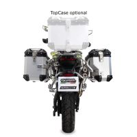 GPR TECH Voge 900DSX 2024/2025 e5 Paar Seitenkoffer aus Aluminium mit konturierter rechter Seite, silberfarben, mit speziellem silbernen Kofferhalter Fassungsvermögen 38 Liter + 32 Liter
