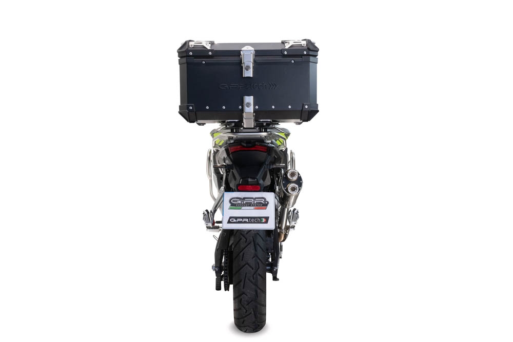 GPR TECH Voge 900DSX 2024/2025 e5 Topcase aus Aluminium, schwarze Farbe mit spezifischer Platte enthalten Kapazität Liter 45