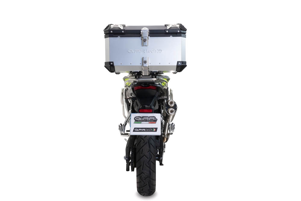 GPR TECH Voge 900DSX 2024/2025 e5 Topcase aus Aluminium, silberfarben mit spezifischer Platte inklusive Kapazität Liter 45