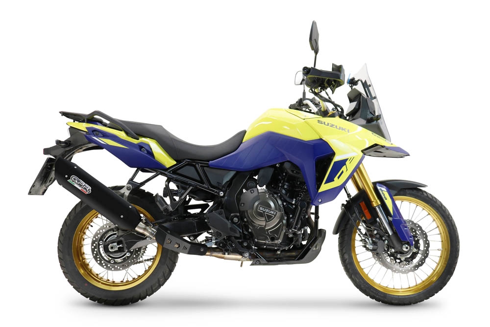 GPR auspuff kompatibel mit  Suzuki V-STROM DL 800 DE - SE 2023-2025, Furore-X Titanio Nero, Zugelassener legaler Slip-On-Auspuff mit Abe, einschließlich abnehmbarem DB-Killer und Verbindungsrohr 