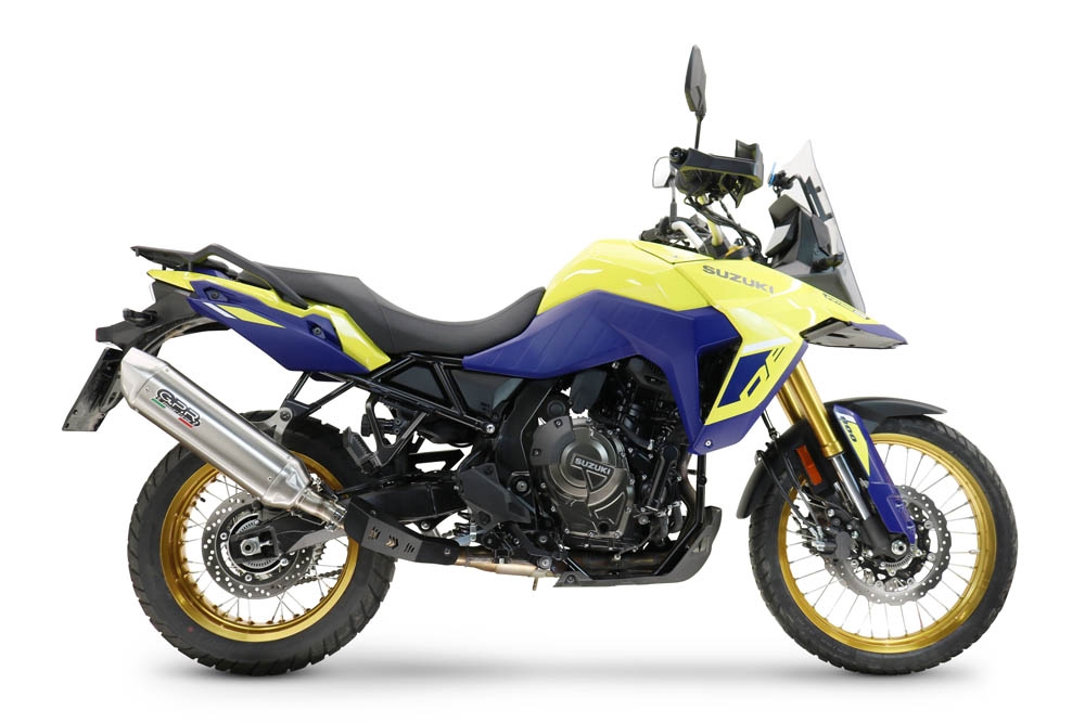 GPR auspuff kompatibel mit  Suzuki V-STROM DL 800 DE - SE 2023-2025, Furore-X Acciaio Inox, Zugelassener legaler Slip-On-Auspuff mit Abe, einschließlich abnehmbarem DB-Killer und Verbindungsrohr 