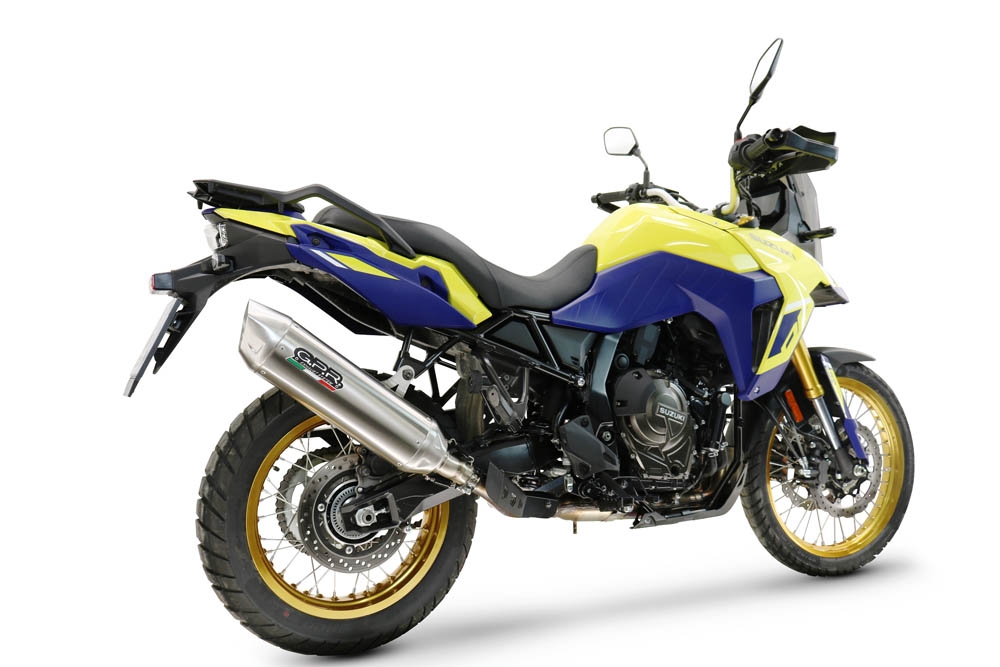 GPR auspuff kompatibel mit  Suzuki V-STROM DL 800 DE - SE 2023-2025, Furore-X Acciaio Inox, Zugelassener legaler Slip-On-Auspuff mit Abe, einschließlich abnehmbarem DB-Killer und Verbindungsrohr 