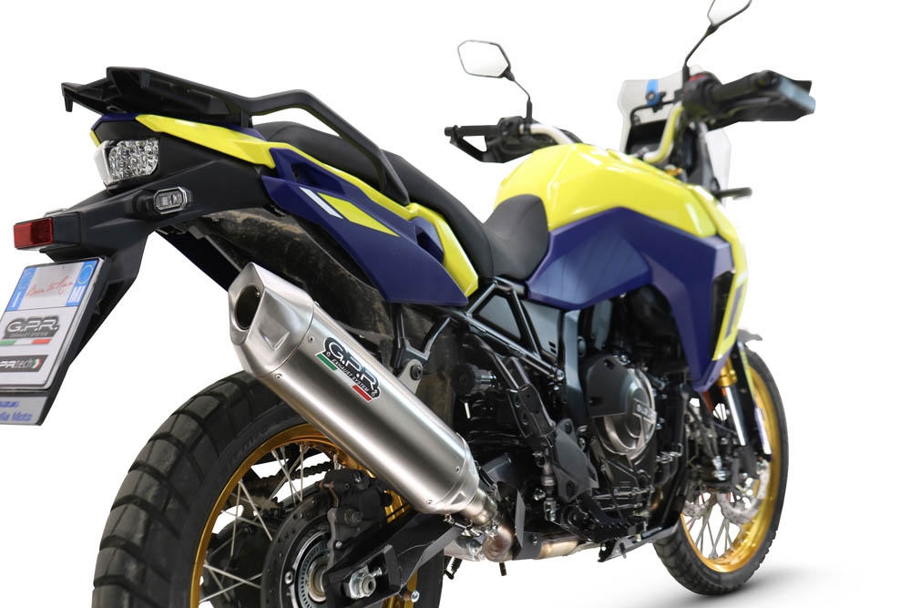 GPR auspuff kompatibel mit  Suzuki V-STROM DL 800 DE - SE 2023-2025, Furore-X Acciaio Inox, Zugelassener legaler Slip-On-Auspuff mit Abe, einschließlich abnehmbarem DB-Killer und Verbindungsrohr 
