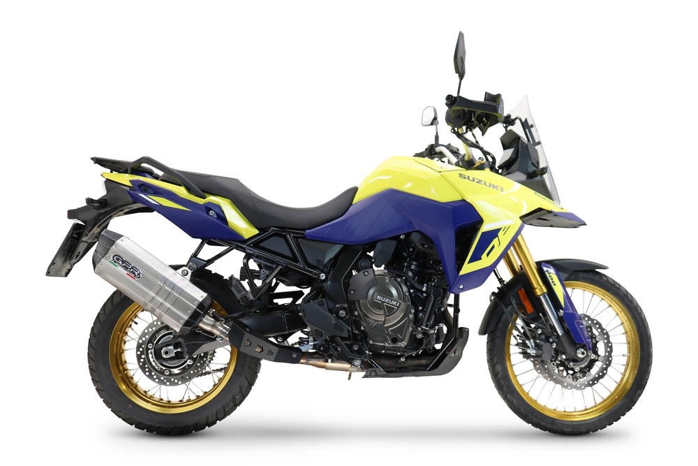 GPR auspuff kompatibel mit  Suzuki V-STROM DL 800 DE - SE 2023-2025, Hyper Sonic Titanium, Zugelassener legaler Slip-On-Auspuff mit Abe, einschließlich abnehmbarem DB-Killer und Verbindungsrohr 