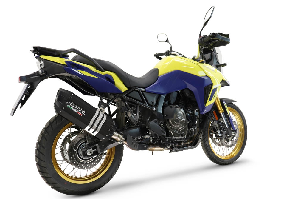 GPR auspuff kompatibel mit  Suzuki V-STROM DL 800 DE - SE 2023-2025, Hyper Sonic Black Titanium, Zugelassener legaler Slip-On-Auspuff mit Abe, einschließlich abnehmbarem DB-Killer und Verbindungsrohr 