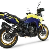 GPR auspuff kompatibel mit  Suzuki V-STROM DL 800 DE - SE 2023-2025, Hyper Sonic Black Titanium, Zugelassener legaler Slip-On-Auspuff mit Abe, einschließlich abnehmbarem DB-Killer und Verbindungsrohr 