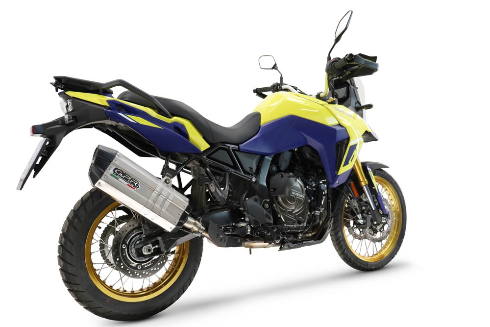 GPR auspuff kompatibel mit  Suzuki V-STROM DL 800 DE - SE 2023-2025, Hyper Sonic Titanium, Zugelassener legaler Slip-On-Auspuff mit Abe, einschließlich abnehmbarem DB-Killer und Verbindungsrohr 