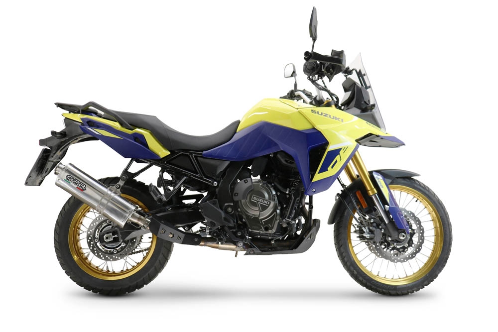 GPR auspuff kompatibel mit  Suzuki V-STROM DL 800 DE - SE 2023-2025, Trioval, Zugelassener legaler Slip-On-Auspuff mit Abe, einschließlich abnehmbarem DB-Killer und Verbindungsrohr 