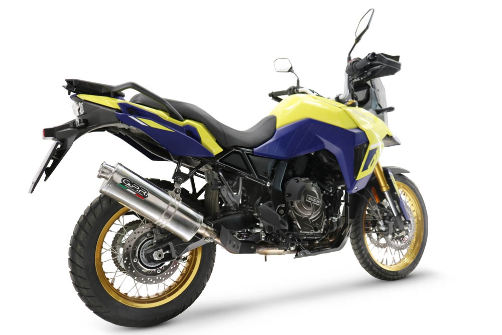 GPR auspuff kompatibel mit  Suzuki V-STROM DL 800 DE - SE 2023-2025, Trioval, Zugelassener legaler Slip-On-Auspuff mit Abe, einschließlich abnehmbarem DB-Killer und Verbindungsrohr 