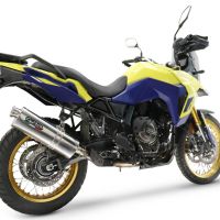 GPR auspuff kompatibel mit  Suzuki V-STROM DL 800 DE - SE 2023-2025, Trioval, Zugelassener legaler Slip-On-Auspuff mit Abe, einschließlich abnehmbarem DB-Killer und Verbindungsrohr 