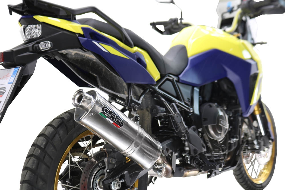 GPR auspuff kompatibel mit  Suzuki V-STROM DL 800 DE - SE 2023-2025, Trioval, Zugelassener legaler Slip-On-Auspuff mit Abe, einschließlich abnehmbarem DB-Killer und Verbindungsrohr 