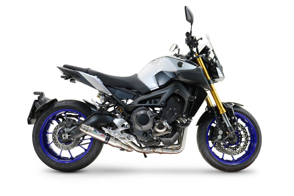 GPR auspuff kompatibel mit  Yamaha Mt-09 2014-2020, Deeptone Inox, Racing-Komplettsystem-Auspuff, einschließlich Krümmer und abnehmbarem DB-Killer 