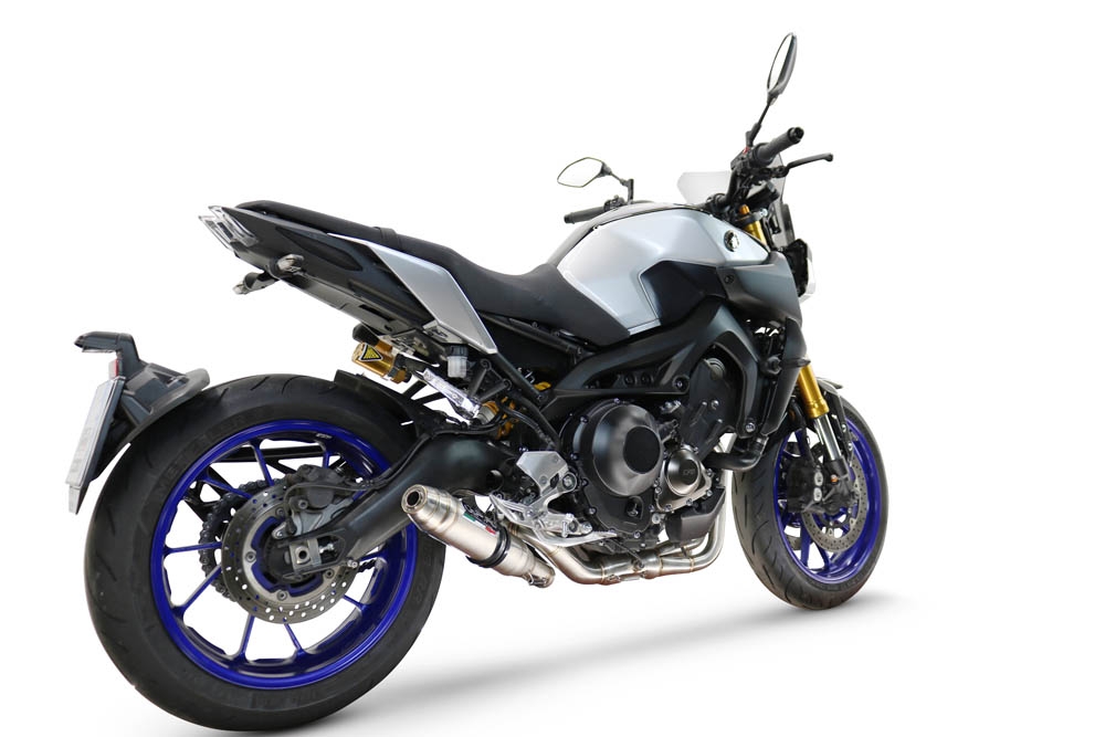 GPR auspuff kompatibel mit  Yamaha Mt-09 2014-2020, Deeptone Inox, Racing-Komplettsystem-Auspuff, einschließlich Krümmer und abnehmbarem DB-Killer 