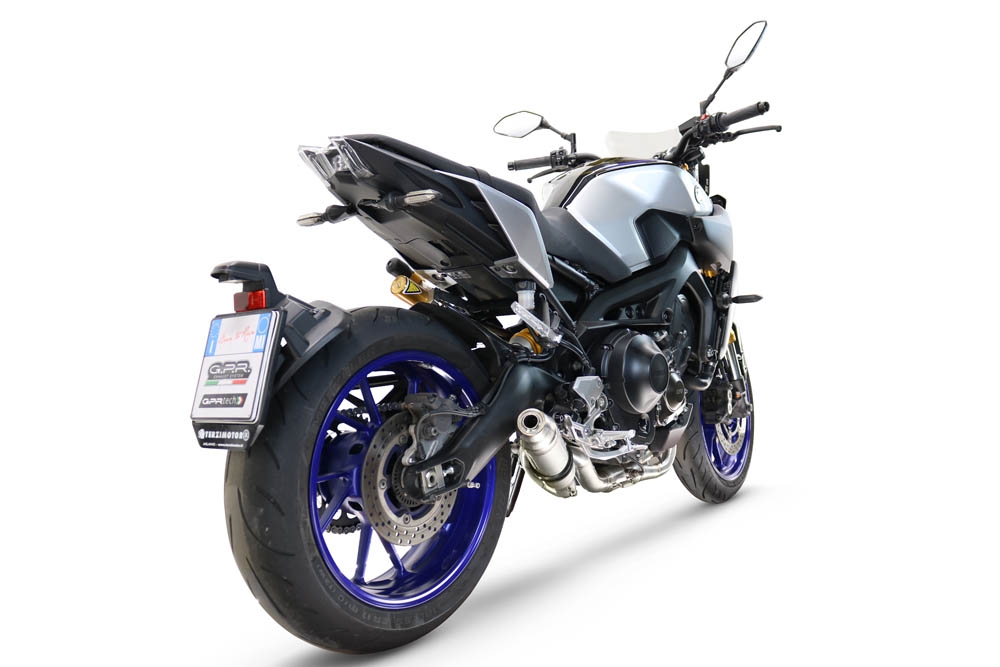 GPR auspuff kompatibel mit  Yamaha Mt-09 2014-2020, Deeptone Inox, Racing-Komplettsystem-Auspuff, einschließlich Krümmer und abnehmbarem DB-Killer 