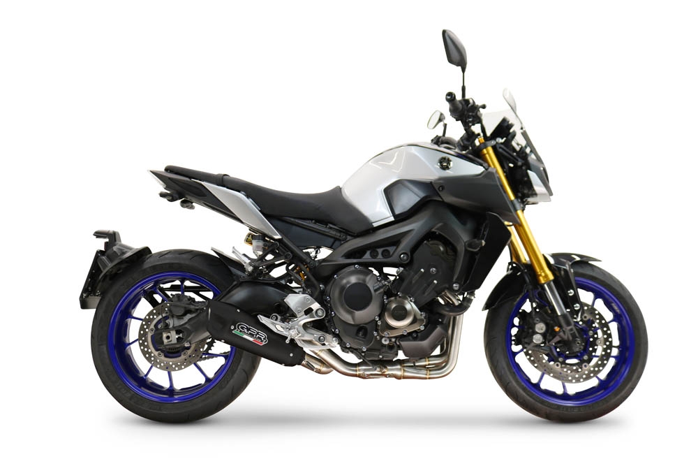 GPR auspuff kompatibel mit  Yamaha Mt-09 2014-2020, GP-Revo Black Titanium, Vollständiges System für Nicht-EU-Märkte homologiert 