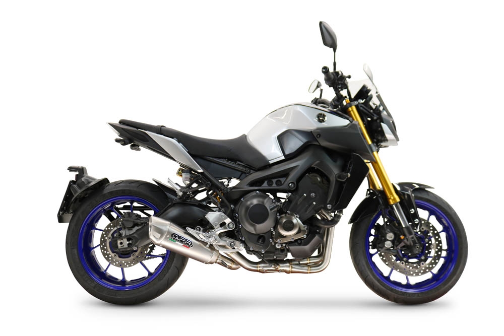 GPR auspuff kompatibel mit  Yamaha Mt-09 2014-2020, GP-Revo Titanium, Racing-Komplettsystem-Auspuff, einschließlich Krümmer und abnehmbarem DB-Killer 