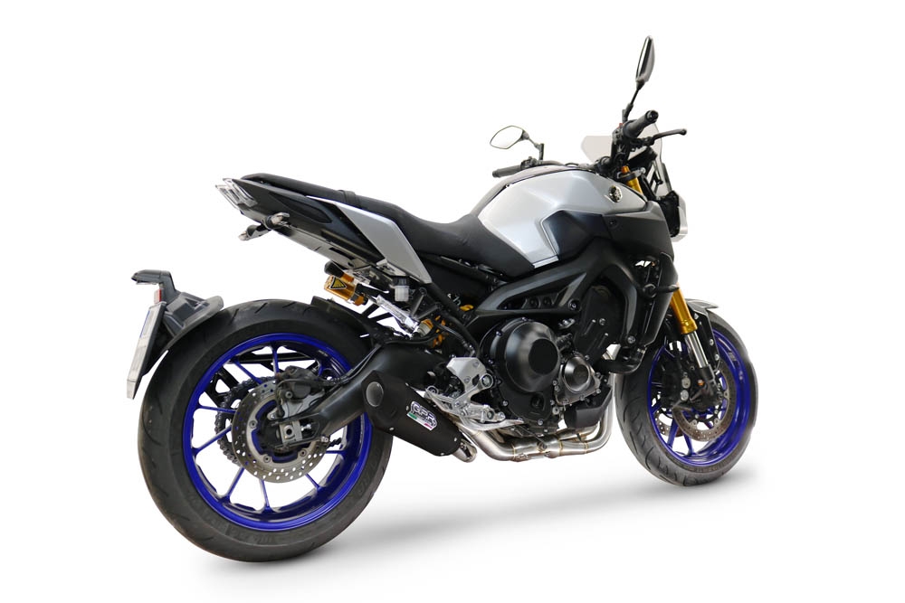 GPR auspuff kompatibel mit  Yamaha Mt-09 2014-2020, GP-Revo Black Titanium, Vollständiges System für Nicht-EU-Märkte homologiert 