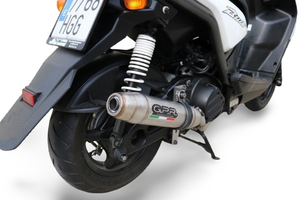 GPR auspuff kompatibel mit  Yamaha Zuma 125 2009-2015, Deeptone Inox, Racing-Komplettsystem-Auspuff, einschließlich Krümmer und abnehmbarem DB-Killer 