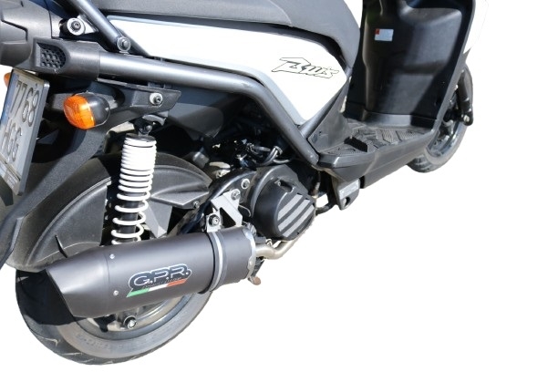 GPR auspuff kompatibel mit  Yamaha Zuma 125 2009-2015, Furore Nero, Racing-Komplettsystem-Auspuff, einschließlich Krümmer und abnehmbarem DB-Killer 