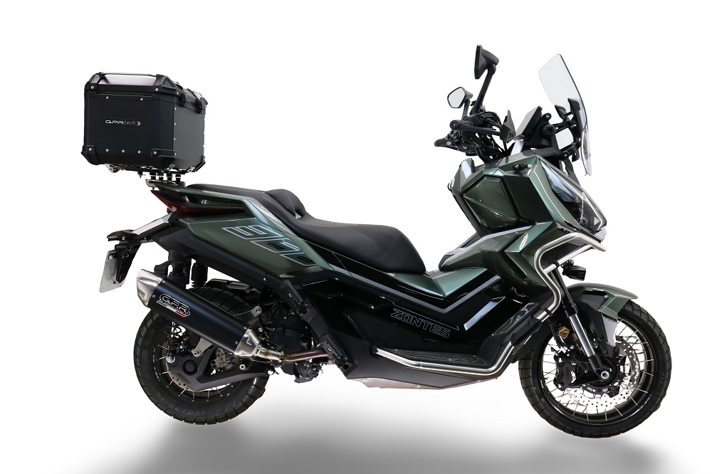 GPR TECH Zontes 368 G 2025/2026 Topcase aus Aluminium, Inklusive Stahlplatte und Aluminium-Dachträger Kapazität Liter 35