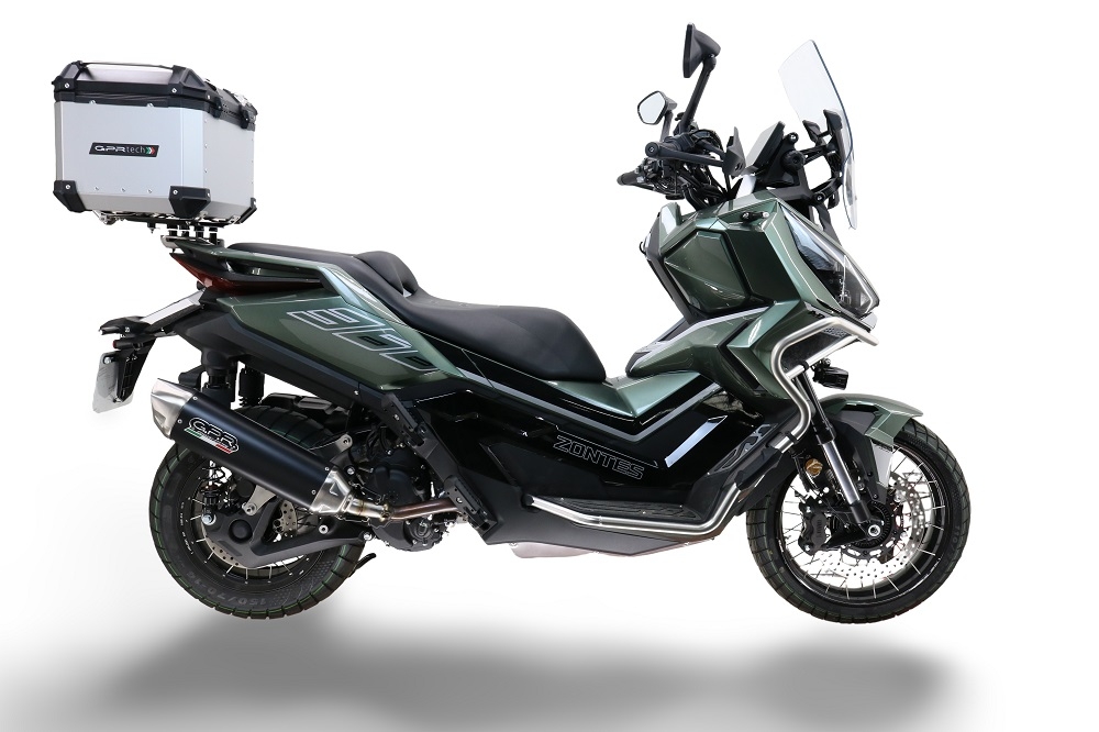 GPR TECH Zontes 368 G 2025/2026 Topcase aus Aluminium, Inklusive Stahlplatte und Aluminium-Dachträger Kapazität Liter 35