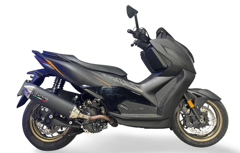 GPR auspuff kompatibel mit  Zontes 365D 2024-2026, Furore-X Scooter, Slip-on-Auspuff zugelassen für Nicht-EU-Märkte, einschließlich Verbindungsrohr und abnehmbarem DB-Killer 