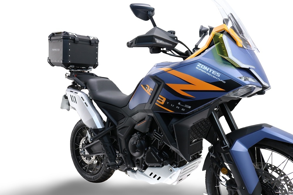 GPR TECH Zontes 703 F 2025/2026 Topcase aus Aluminium, schwarze Farbe mit spezifischer Platte enthalten Kapazität Liter 35