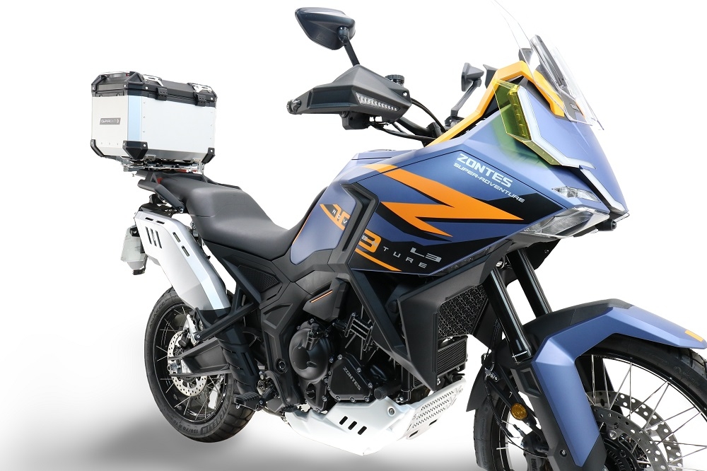 GPR TECH Zontes 703 F 2025/2026 Topcase aus Aluminium, silberfarben mit spezifischer Platte inklusive Kapazität Liter 35