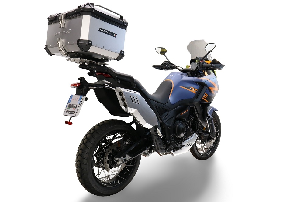 GPR TECH Zontes 703 F 2025/2026 Topcase aus Aluminium, silberfarben mit spezifischer Platte inklusive Kapazität Liter 45
