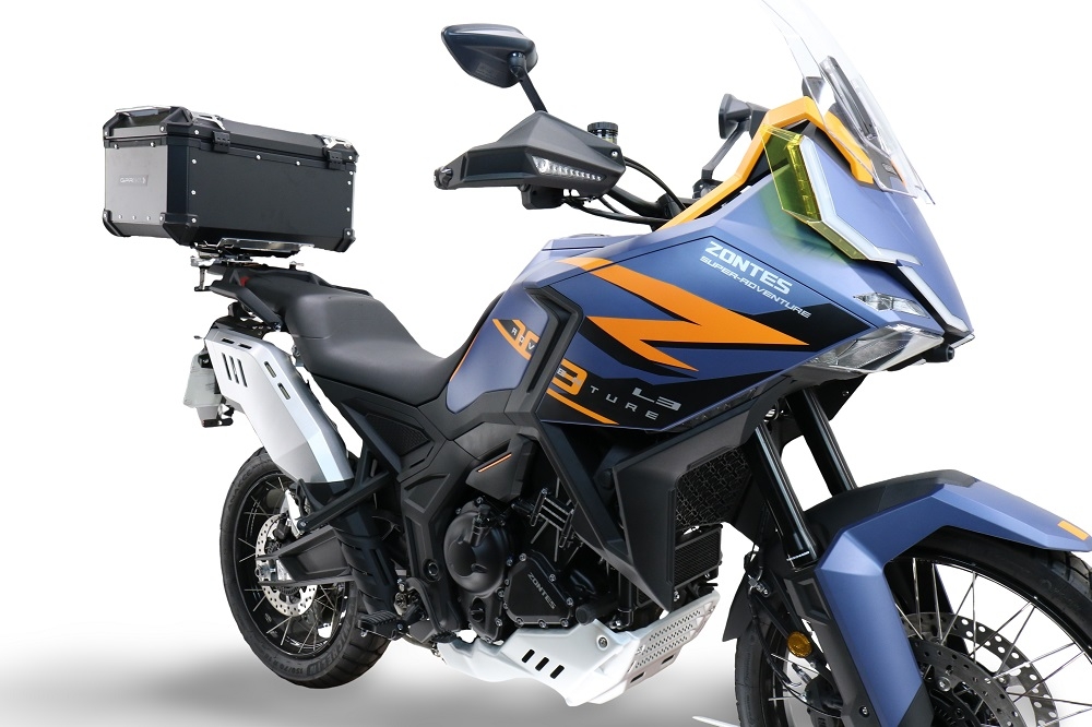 GPR TECH Zontes 703 F 2025/2026 Topcase aus Aluminium, schwarze Farbe mit spezifischer Platte enthalten Kapazität Liter 55