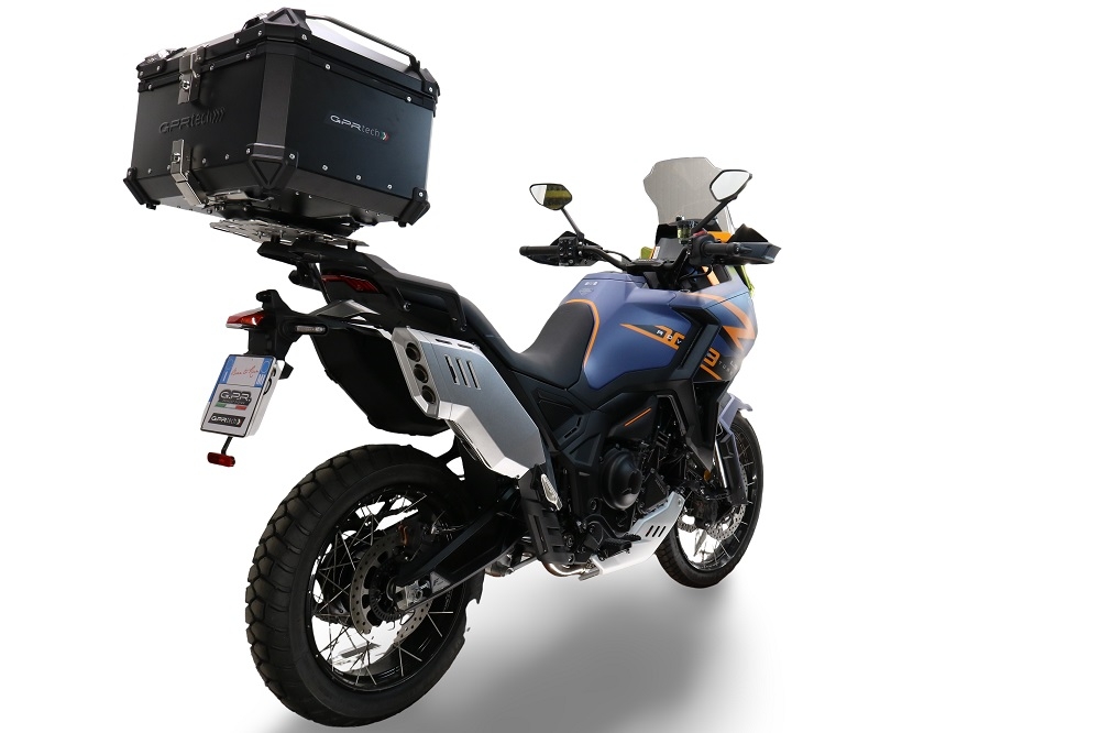 GPR TECH Zontes 703 F 2025/2026 Topcase aus Aluminium, schwarze Farbe mit spezifischer Platte enthalten Kapazität Liter 55