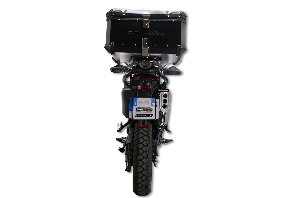 GPR TECH Zontes 703 F 2025/2026 Topcase aus Aluminium, schwarze Farbe mit spezifischer Platte enthalten Kapazität Liter 55