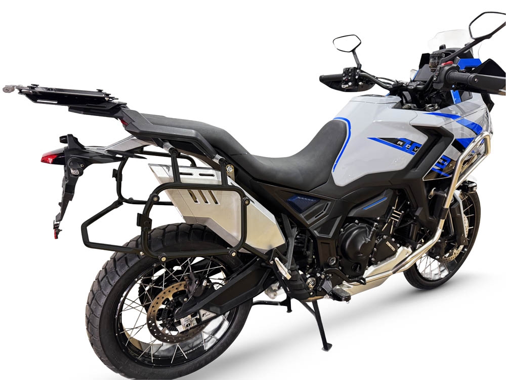 GPR TECH Zontes 703 F 2025/2026 Spezifischer Rahmen für Seitenkoffer mit einem Fassungsvermögen von 38 Lt + 38 Lt, Farbe schwarz 